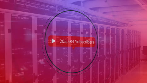 animación de los suscriptores procesamiento de texto y datos a través de servidores informáticos