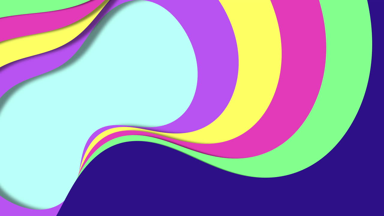 patrón de ondas de corte de papel de plástico de arco iris