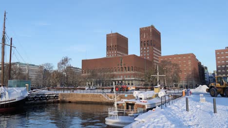 oslo city hall winter time 2022