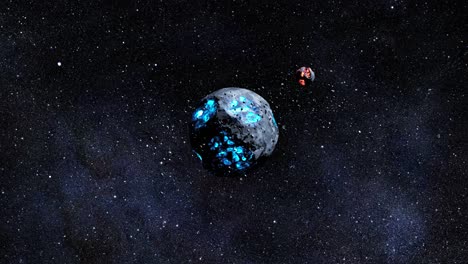 asteroid collision in space