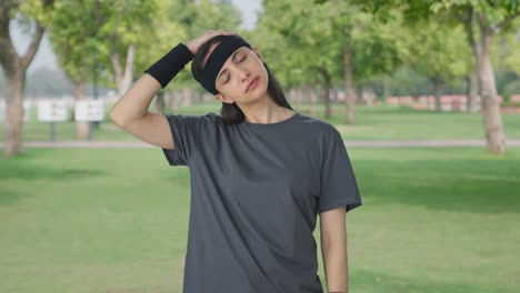 indian girl doing exercise and stretching