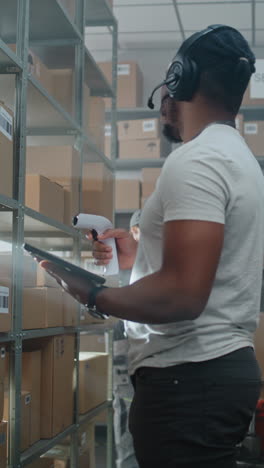 warehouse worker scanning inventory