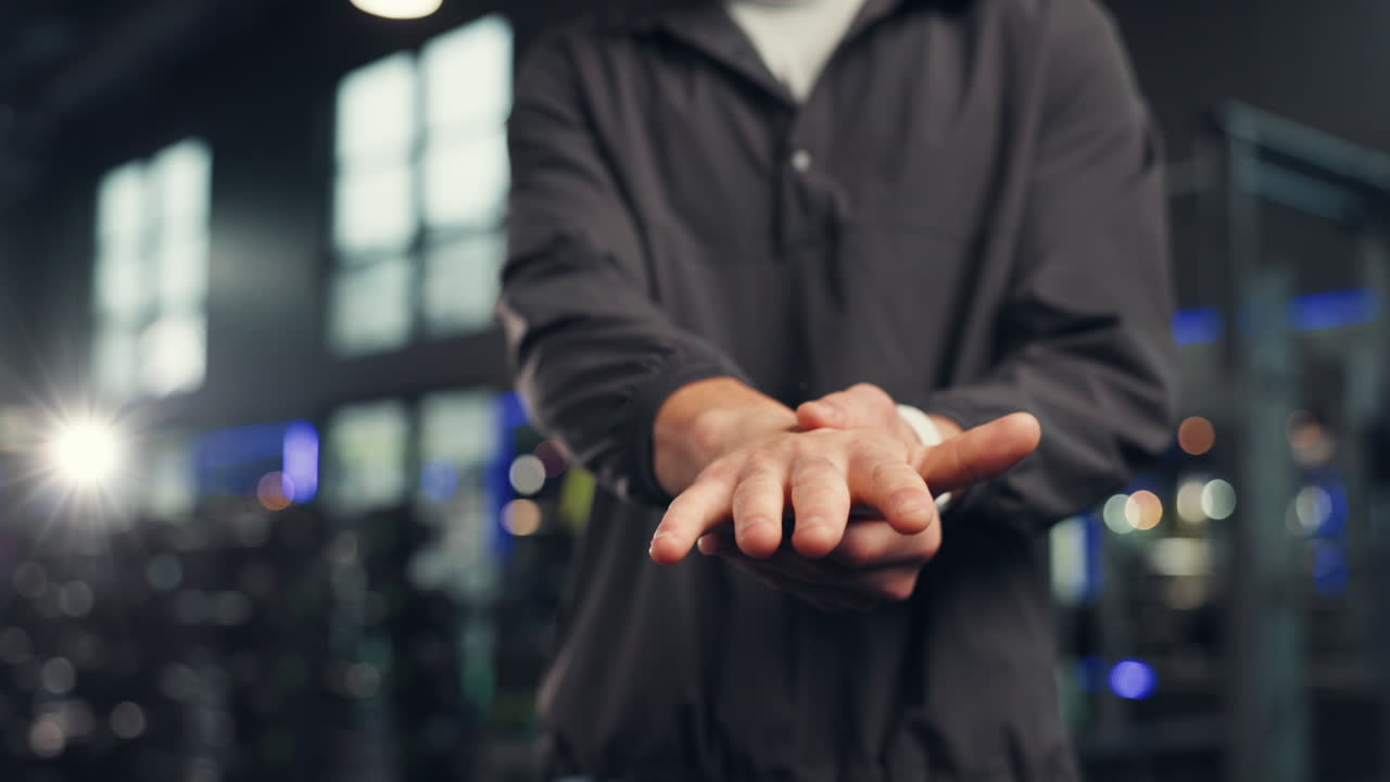 Man with wrist pain in the gym