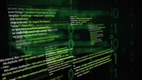 animation of binary coding and data processing