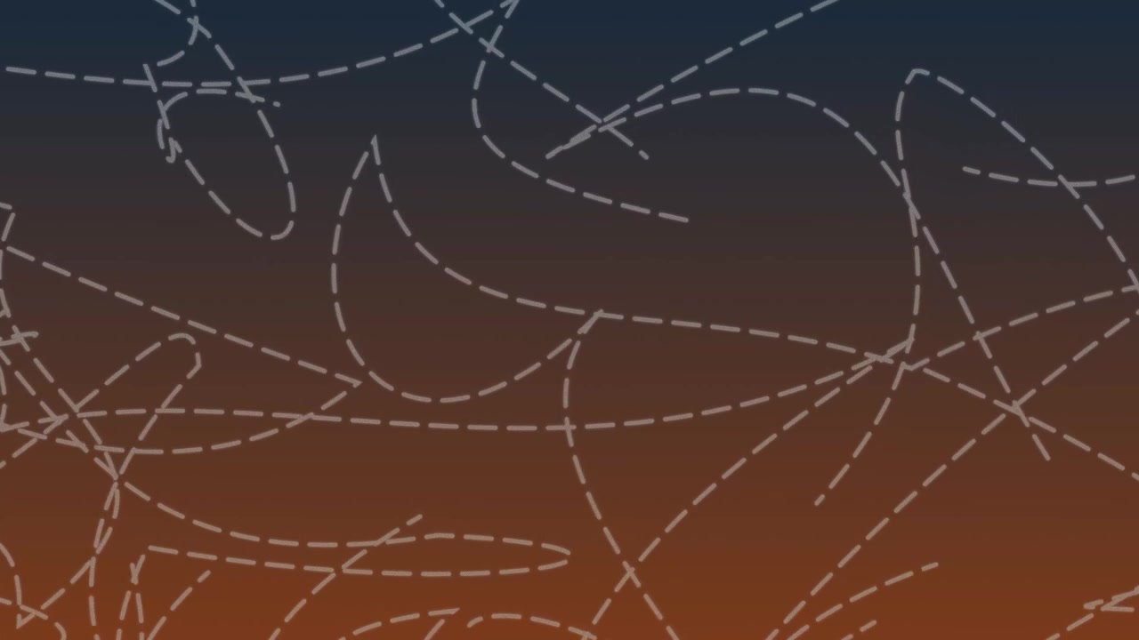 Sfondo astratto con linee tratteggiate animate su gradiente.