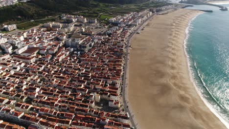 City-of-Nazare-and-beach,-Portugal