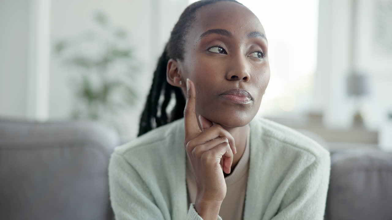 Black woman, thinking of future