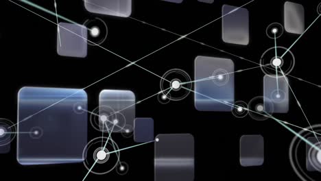 Animation-Eines-Netzwerks-Von-Verbindungen-über-Formen