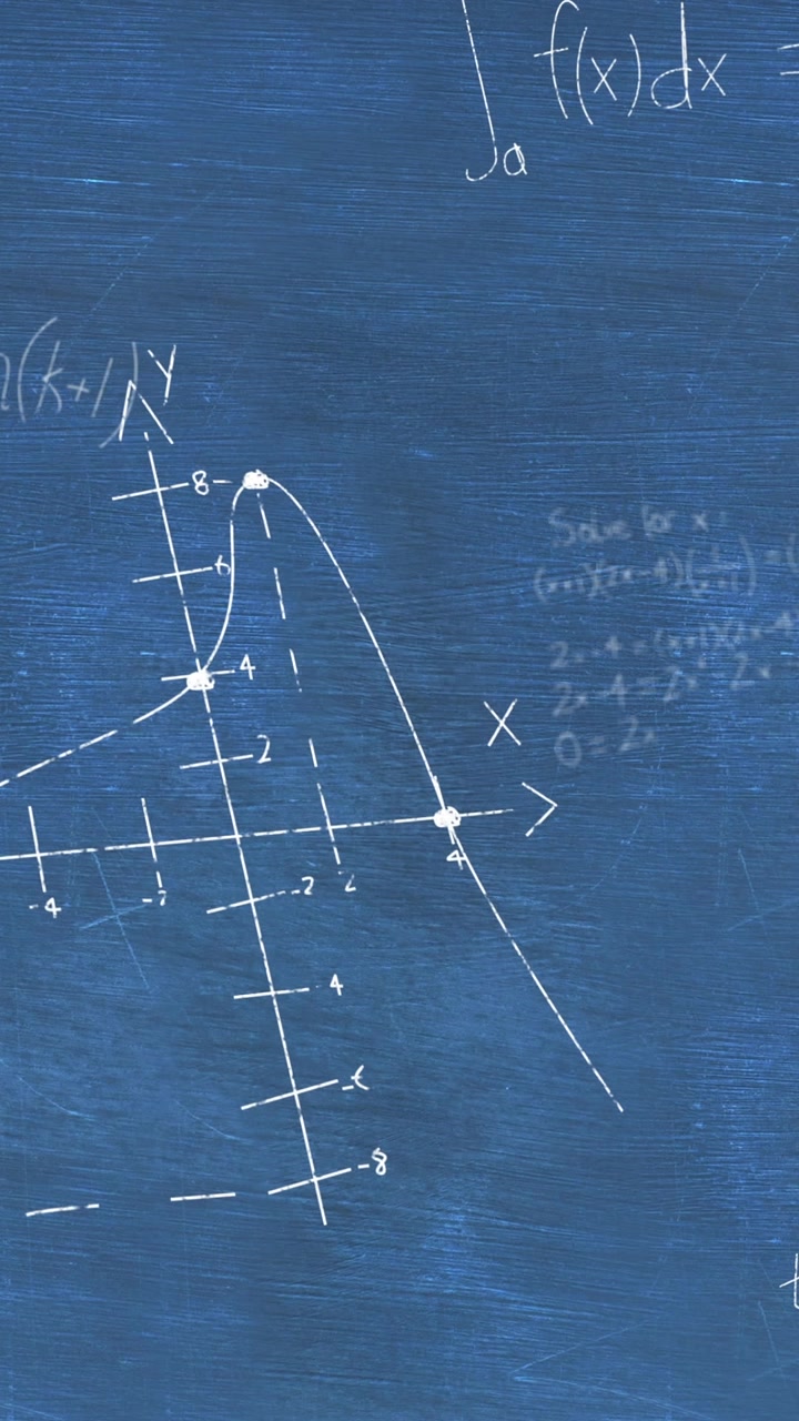 Animation of mathematical data processing on blue background