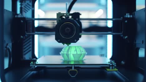 advanced 3d printing process captured: a close-up view of a 3d printer layer by layer creating a colorful object from design to completion