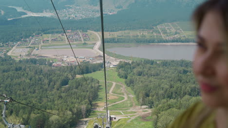 landscape with valley and small town at mountain foot