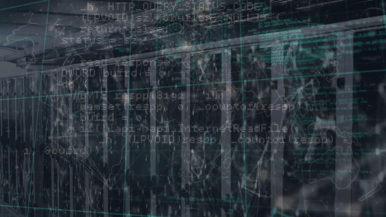Animation of data processing over computer servers