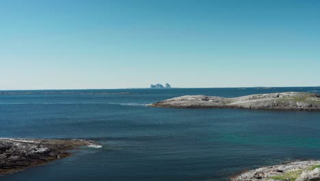 idyllic view of lovund island with pristine seascape in nordland county, norway