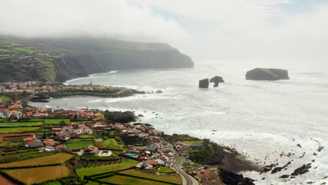 Picturesque-view-of-coastline-in-Sao-Miguel,-Azores---Portugal