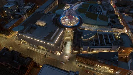 belfast city centre aerial flyover. river lagan