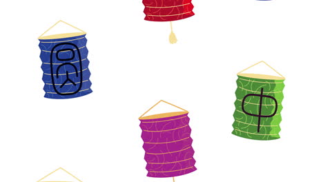 animación de mediados de otoño con patrón de lámparas