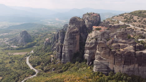 aerial view of meteora monastery, greece