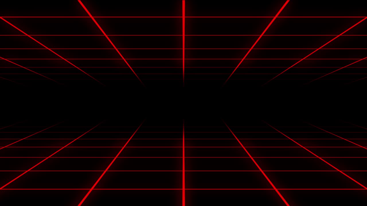 Looped Endless Tunnel With Appearing Neon Red Glowing Grid