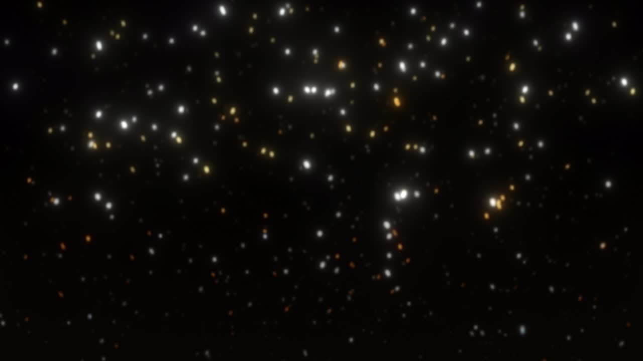 Abstract loop background  many glow particles float up. 4K 3D seamless loop animation. Winter holiday background concept, Merry Christmas, New year, Wedding, Celebration