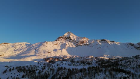 dolomites snowy mountains on sunny day, italy