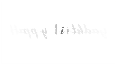 modern happy birthday text on white gradient