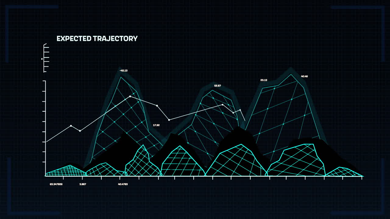 Animation of scientific data processing on black background