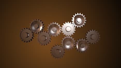 clockwork concept. gears turning with precise accuracy in the mechanism of old watch.