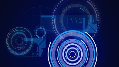 animación de escaneos y procesamiento de datos en pantalla digital
