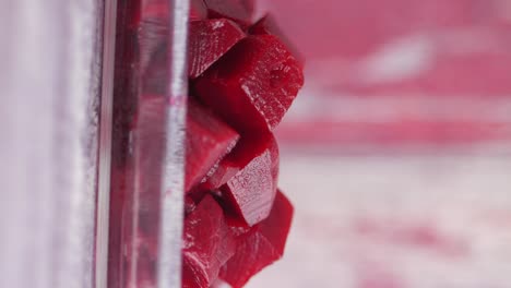chopped beets in a container
