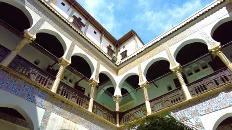 arcades of the palace of the dey of algiers with a decoration of the algerian zelidj