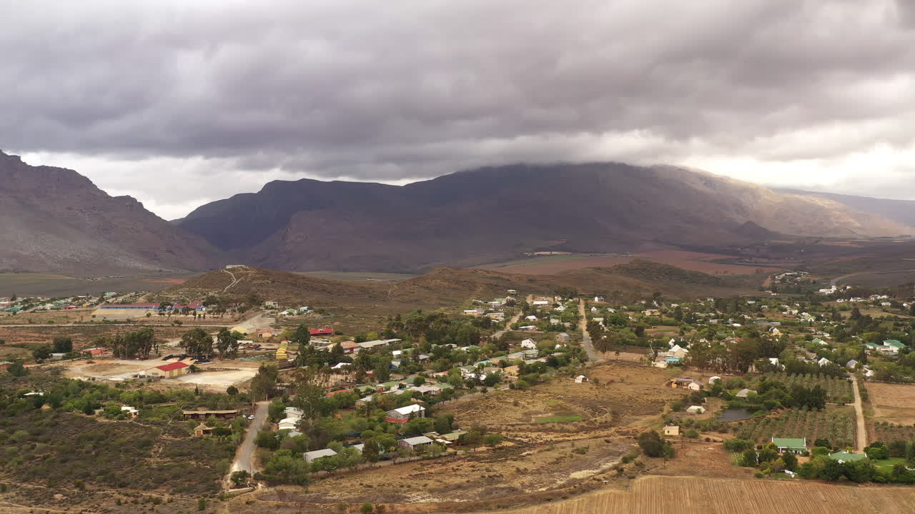 남아프리카 공화국의 농업 도시 공중 촬영