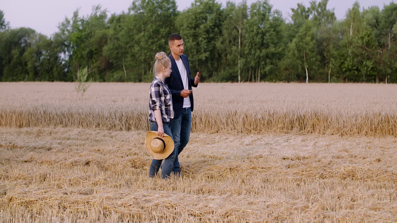 밀밭에서 토론하는 젊은 농부들 9