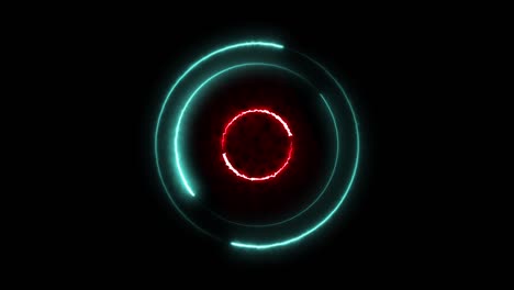 scene of colorful circle round light blaze rotate motion abstract in black background