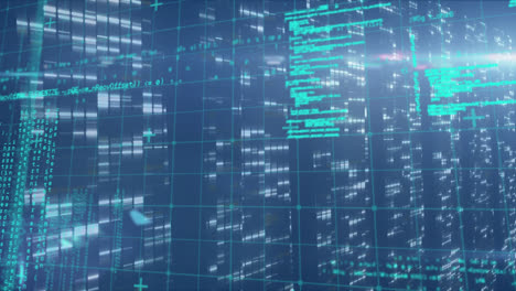 animación del procesamiento de datos en fondo marino con luces
