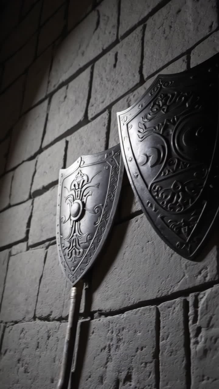 Medieval Shields on a Brick Wall
