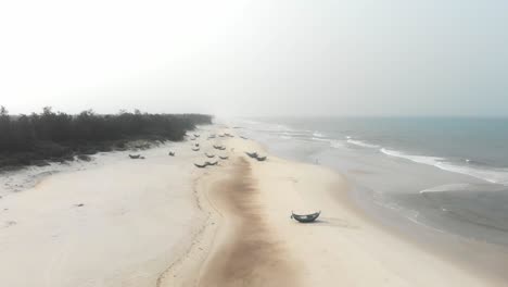 wide view of rural trung thanh beach vietnam during day time, aerial