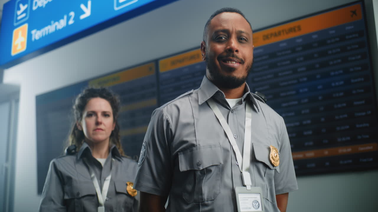 oficiales de seguridad aeroportuarios