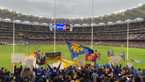 football game in a stadium with cheering fans