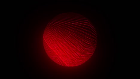 abstracto rojo futurista malla de alambre orb. red de alambo rojo brillante en movimiento dentro de un objeto de esfera. 4k 3d render abstracto imágenes fractales para el diseño creativo. fantasía digital bola hipnótica girar en negro.