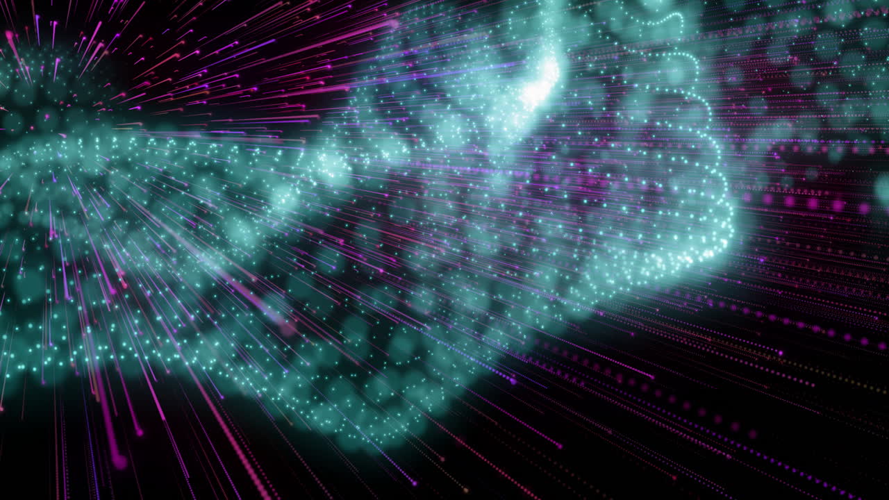 dna 줄무와 반이는 입자, 과학 데이터 처리 애니메이션
