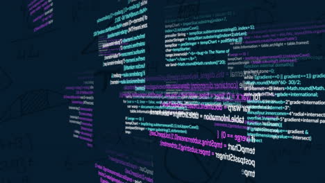 animazione dell'elaborazione dei dati digitali su sfondo scuro