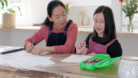 child, homework and learning school work at tablet