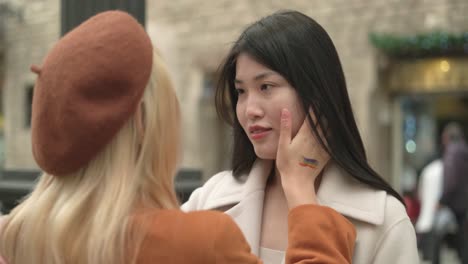 affectionate lesbian couple portrait