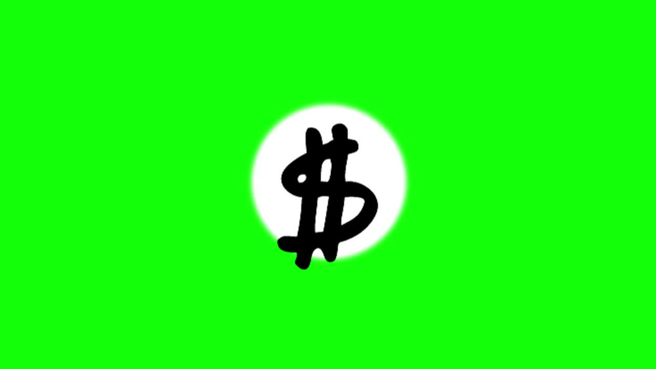 백색 점 에 천천히 나타나는 달러 기호