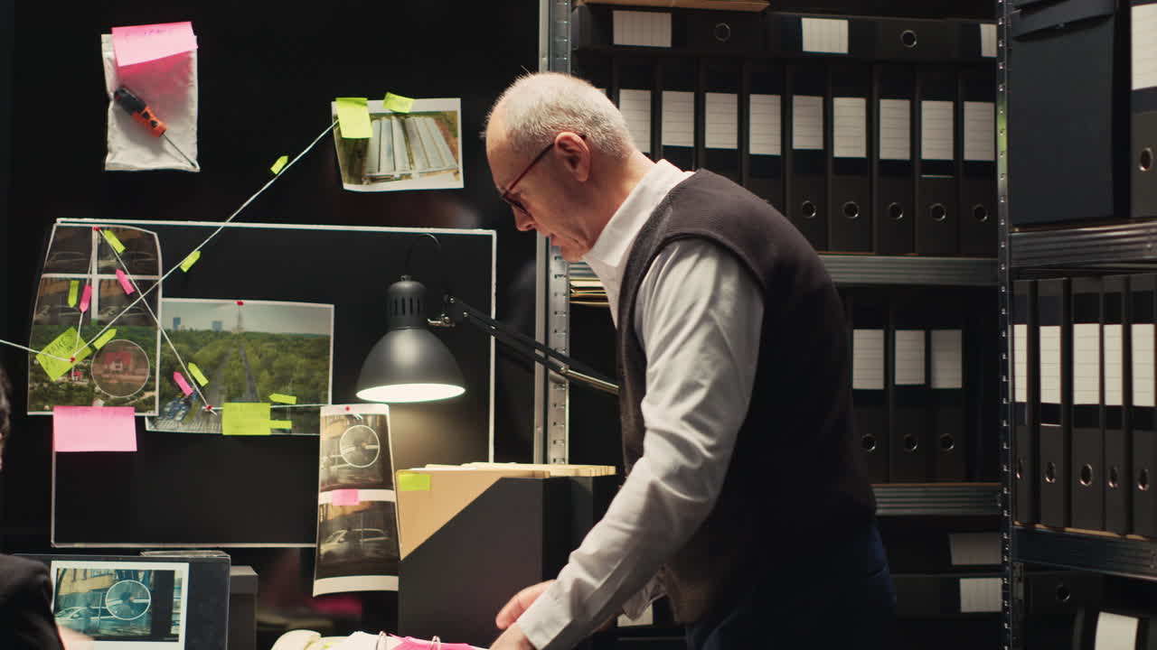 Investigation scene in office