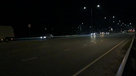 night driving on a highway