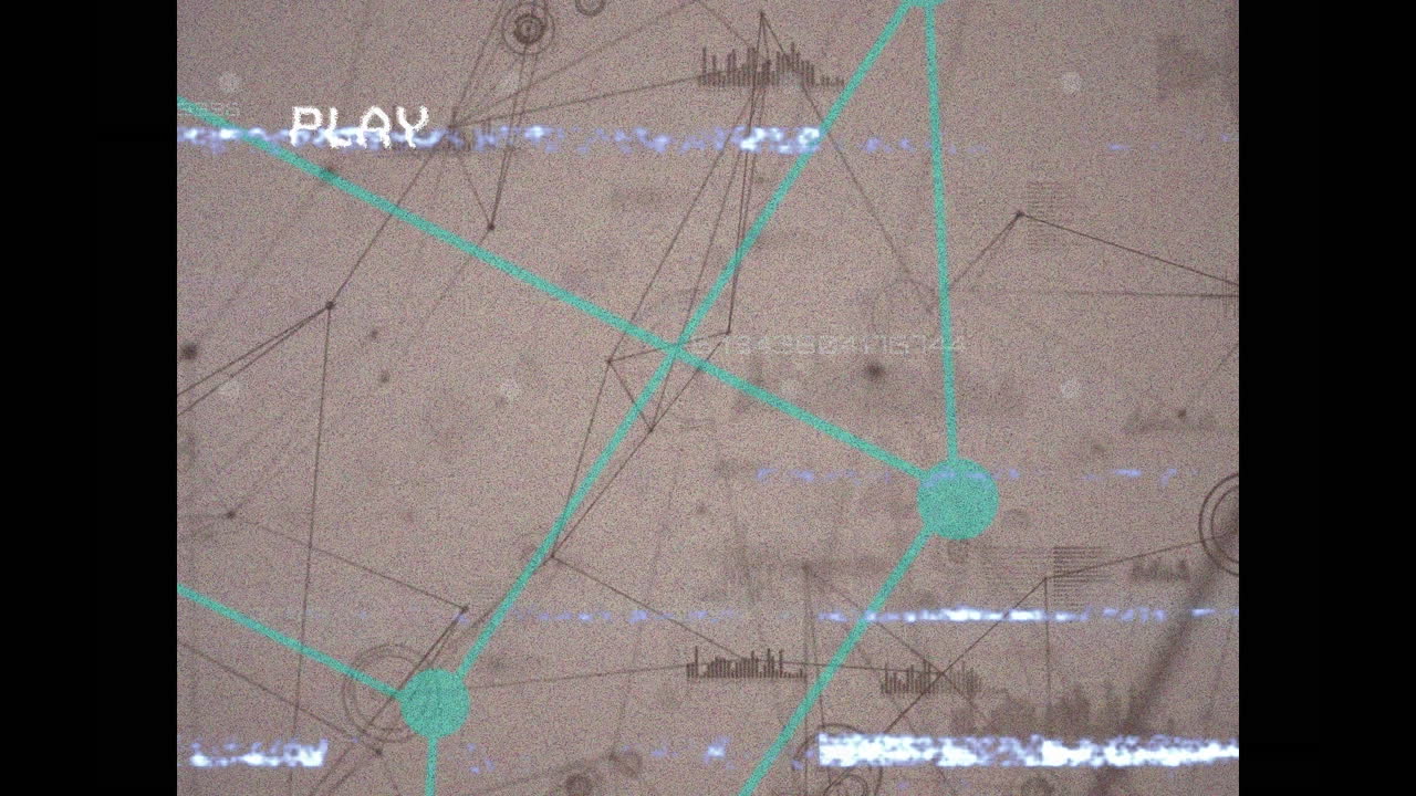 연결 네트워크와 데이터 처리에 대한 vhs 오류 효과의 디지털 애니메이션