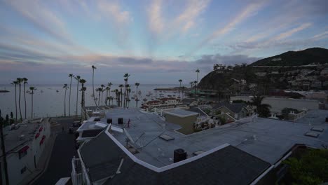 timelapse sunsetting on catalina island looking at the harbour