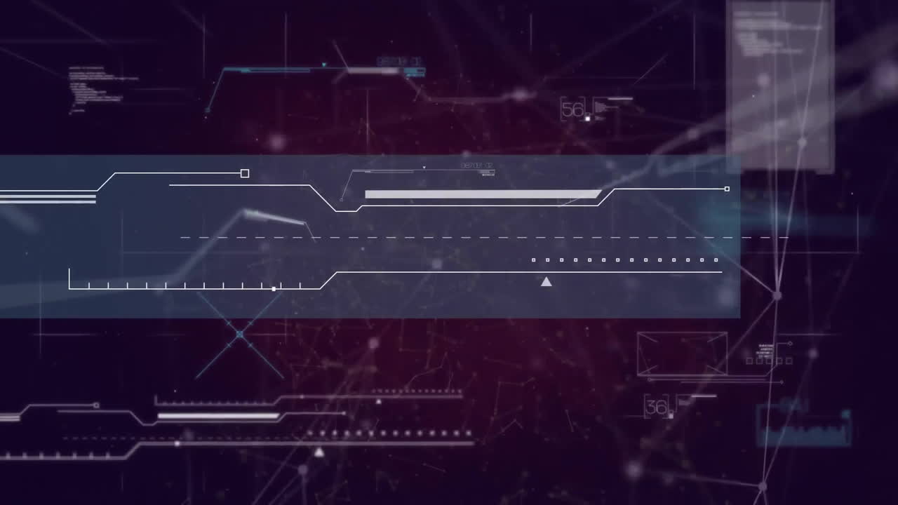 animación del procesamiento de datos a través de una red de conexiones