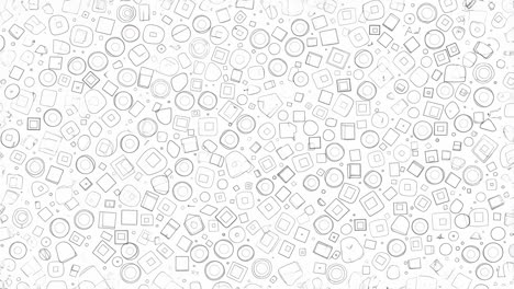 abstract black and white pattern of outlined geometric and organic shapes
